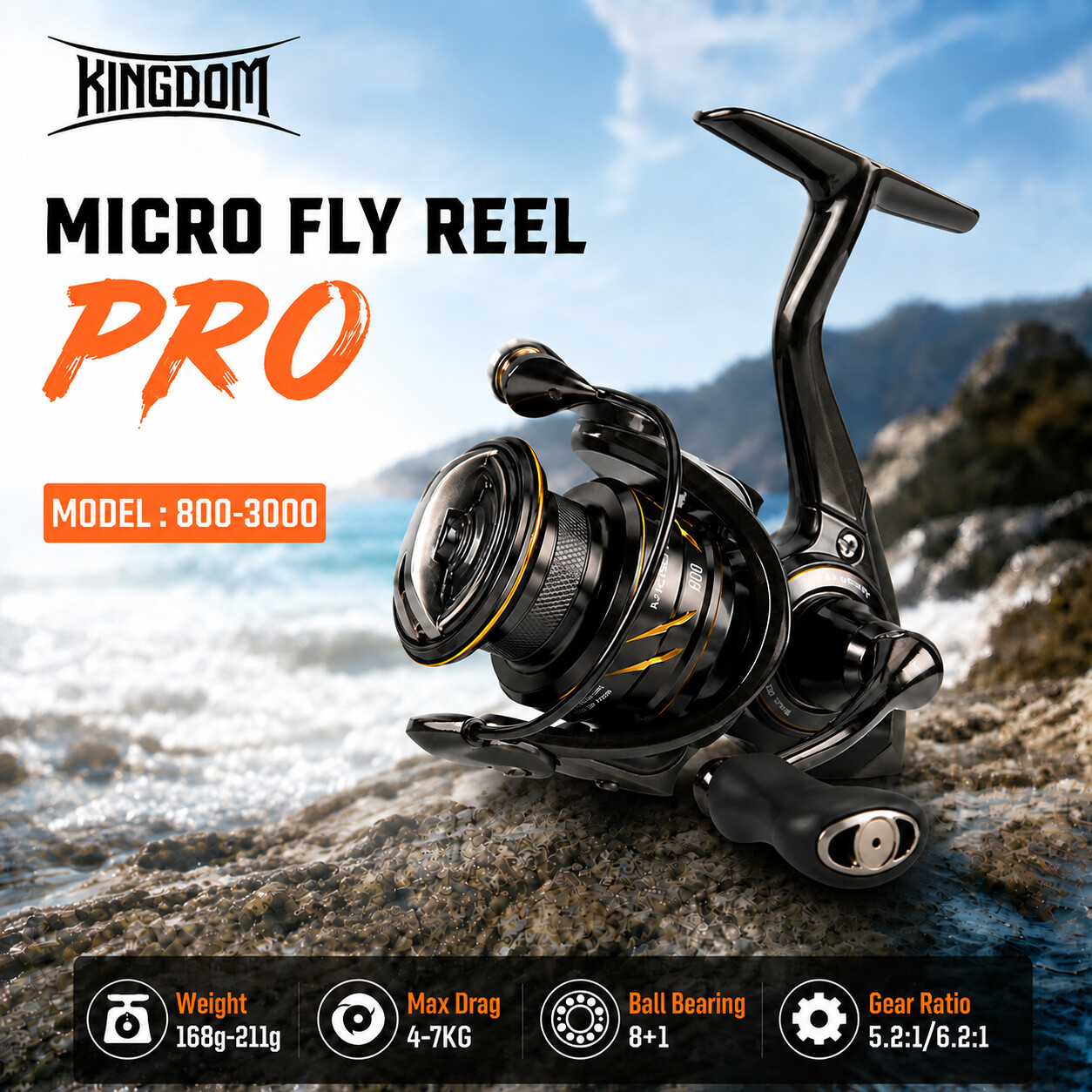 Carrete de Pesca Kingdom Micro - Abu Garcia Reel Revo reseña y precio